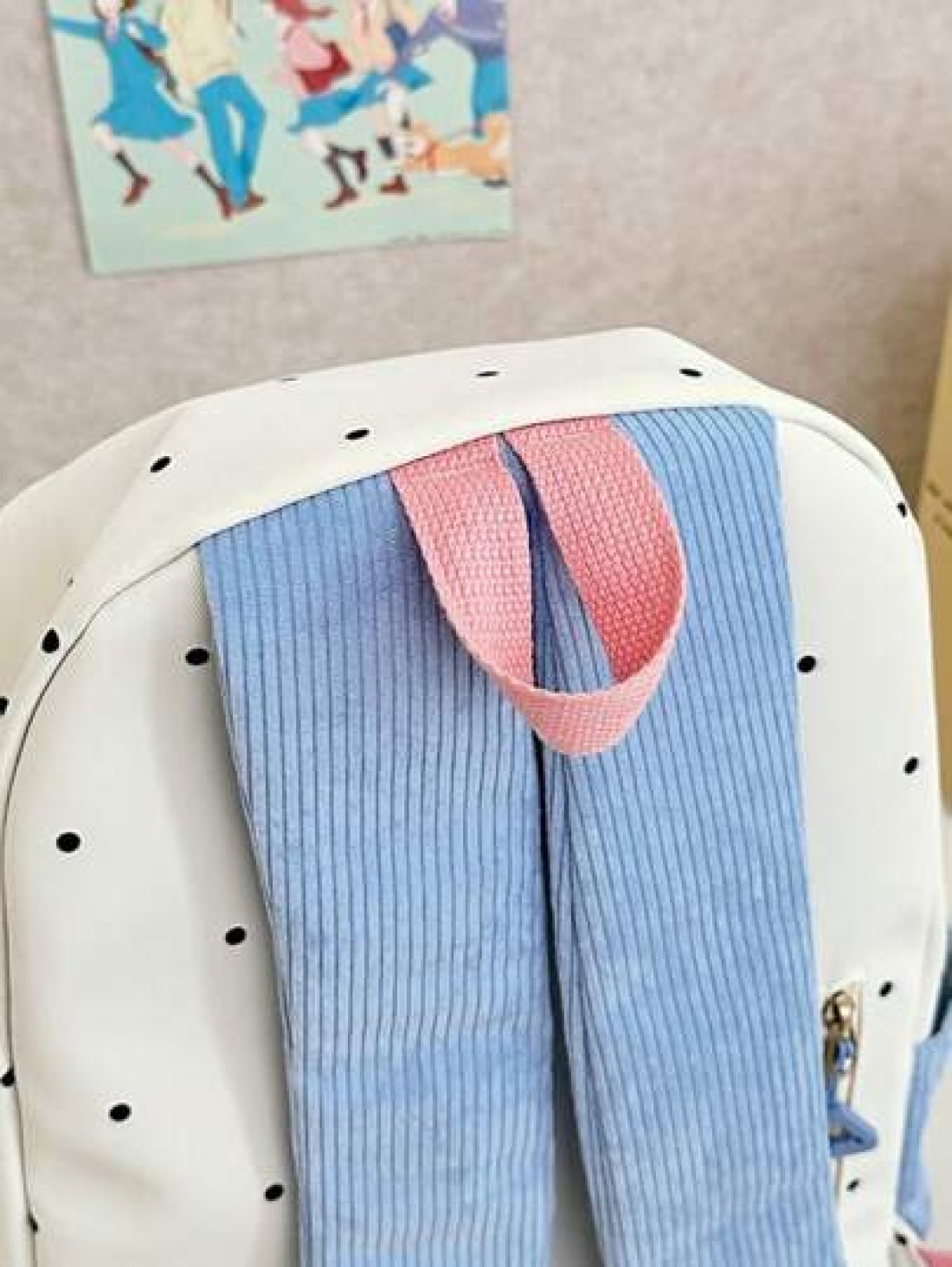 1pc New Fashion Color Block Student Backpack Cartoon Cute Casual Everyday Outdoor Bookbag Without Pendant