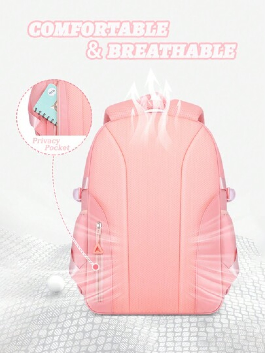 1pc Large Capacity Purple Pink Girl s Backpack Ideal For School Outdoor Trips Lightweight Comfortable Multi Purpose With Pendant Perfect Birthday Gift For Girls Must Have For Back To School