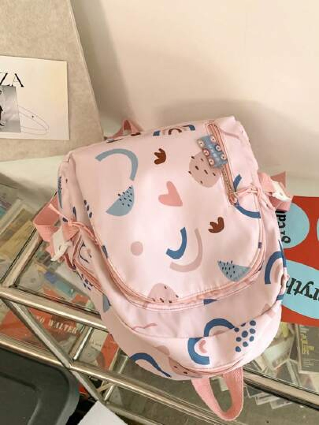 Cute Hundred School Shoulder Backpack Includes Pendant Flower Printed Backpack Kawaii Style Student Schoolbag Girls Travel Backpack Kids Backpacks