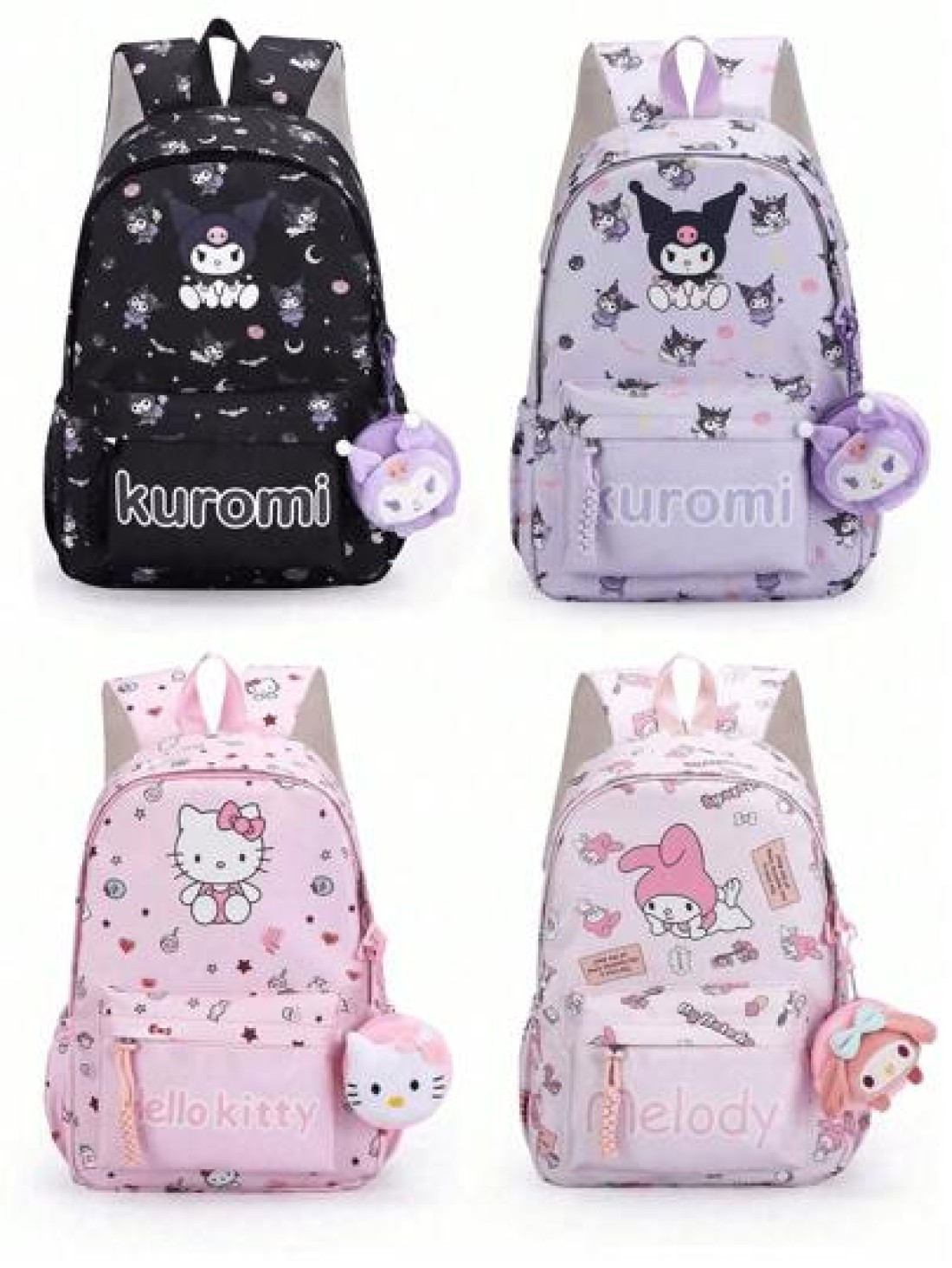 Sanrio 1pc Backpack Kawaii Stylish School Bag Girl s Colorblock Rucksack Large Capacity Foldable Outdoors Daypack