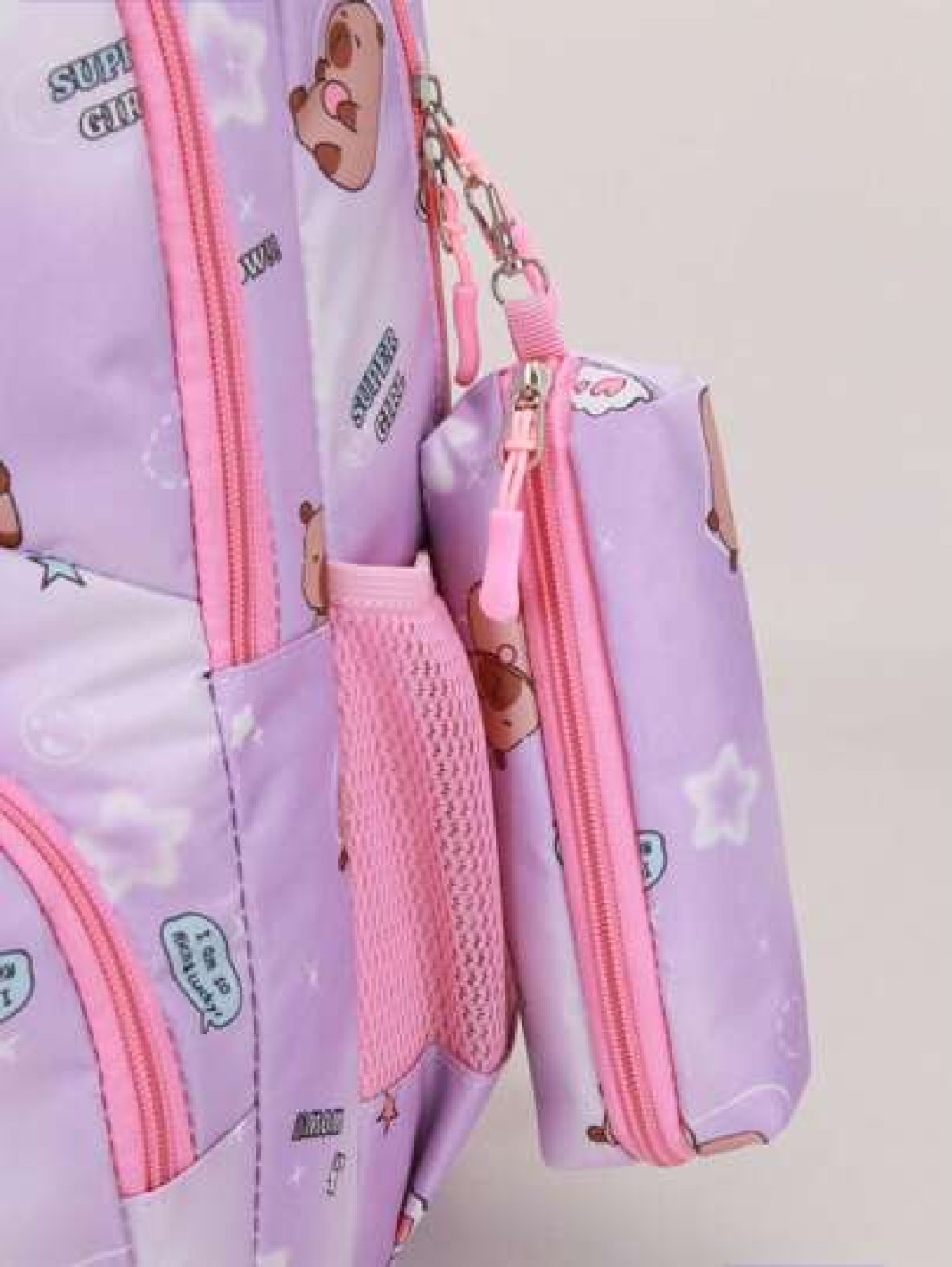 Capybara Student Backpack For Middle School And High School Girls With Camouflage Print Large Capacity Leisure Double Shoulder Bag For Primary School Students