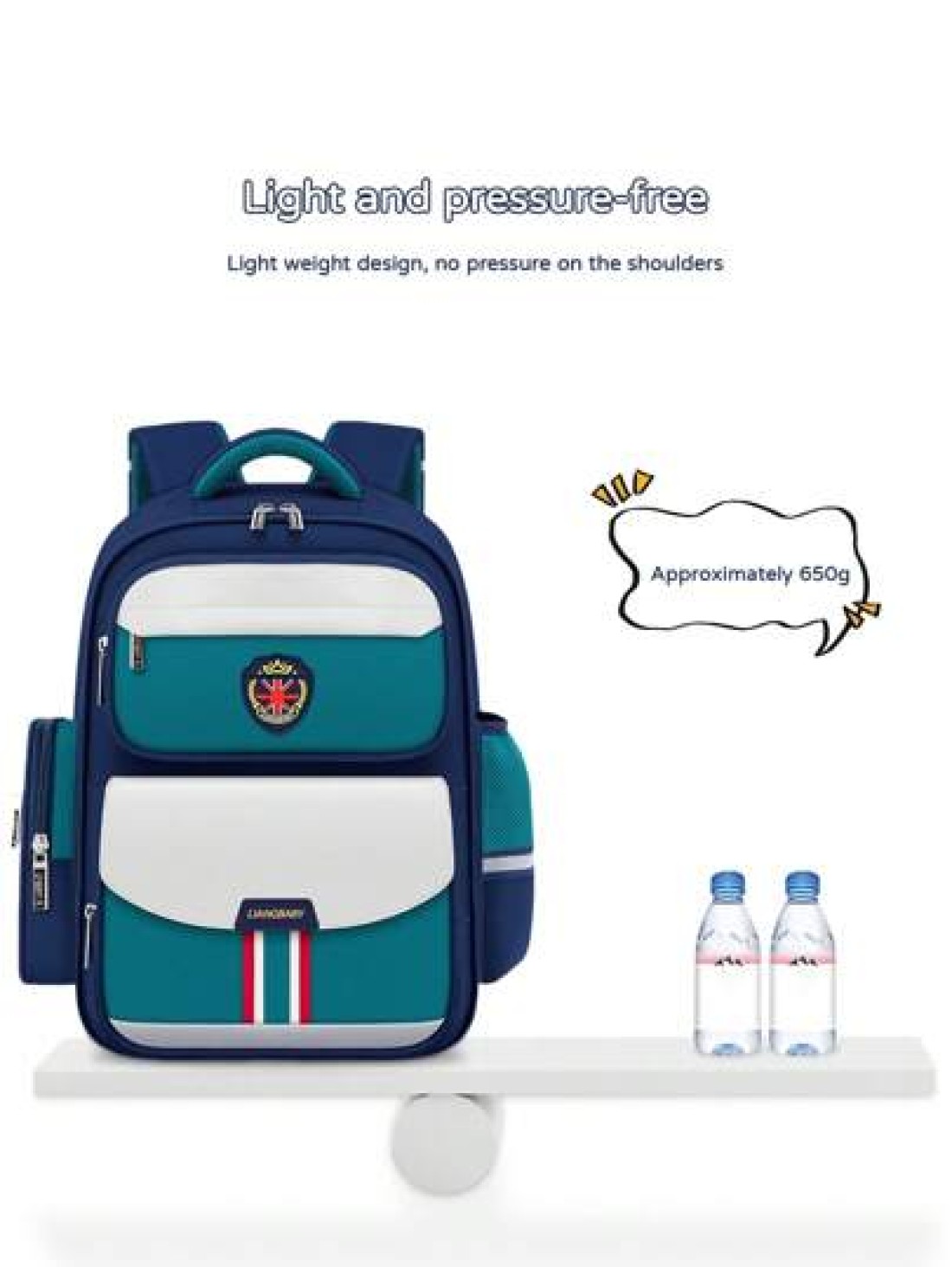 1pc Oxford Cloth School Backpack Lightweight Durable Reflective Strips Multi Compartment Extra Large Capacity Zipper Closure Suitable For Students Work Daily Commute