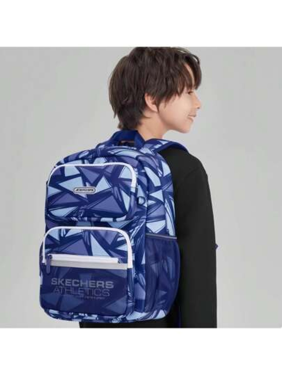 Skechers Child Kids Geometric Pattern Blue Sporty Casual Backpack Unisex