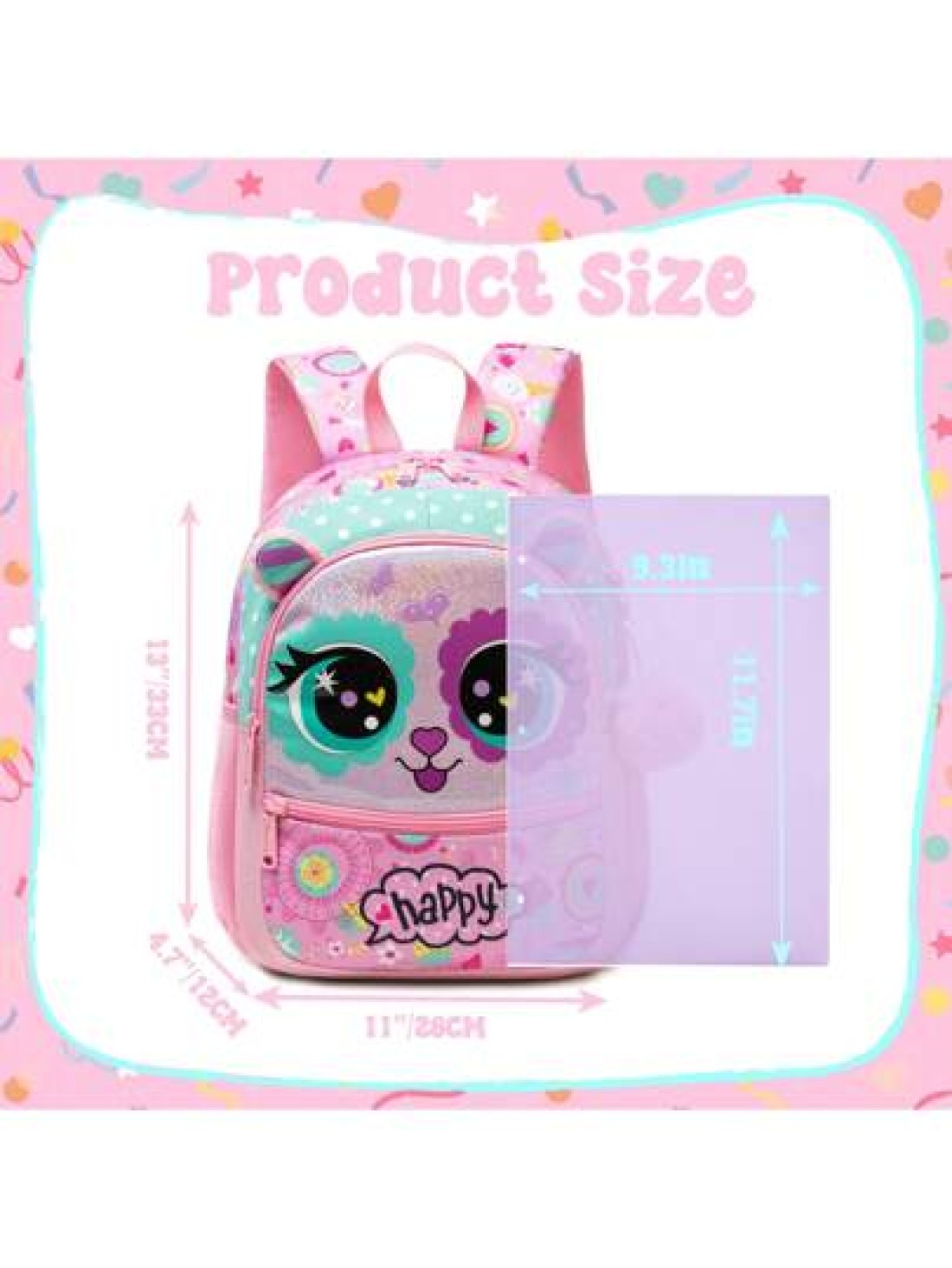 1pc Cute 13 Inch Animal Backpack Kindergarten Outdoor Sports Little Girl With Small Pendant