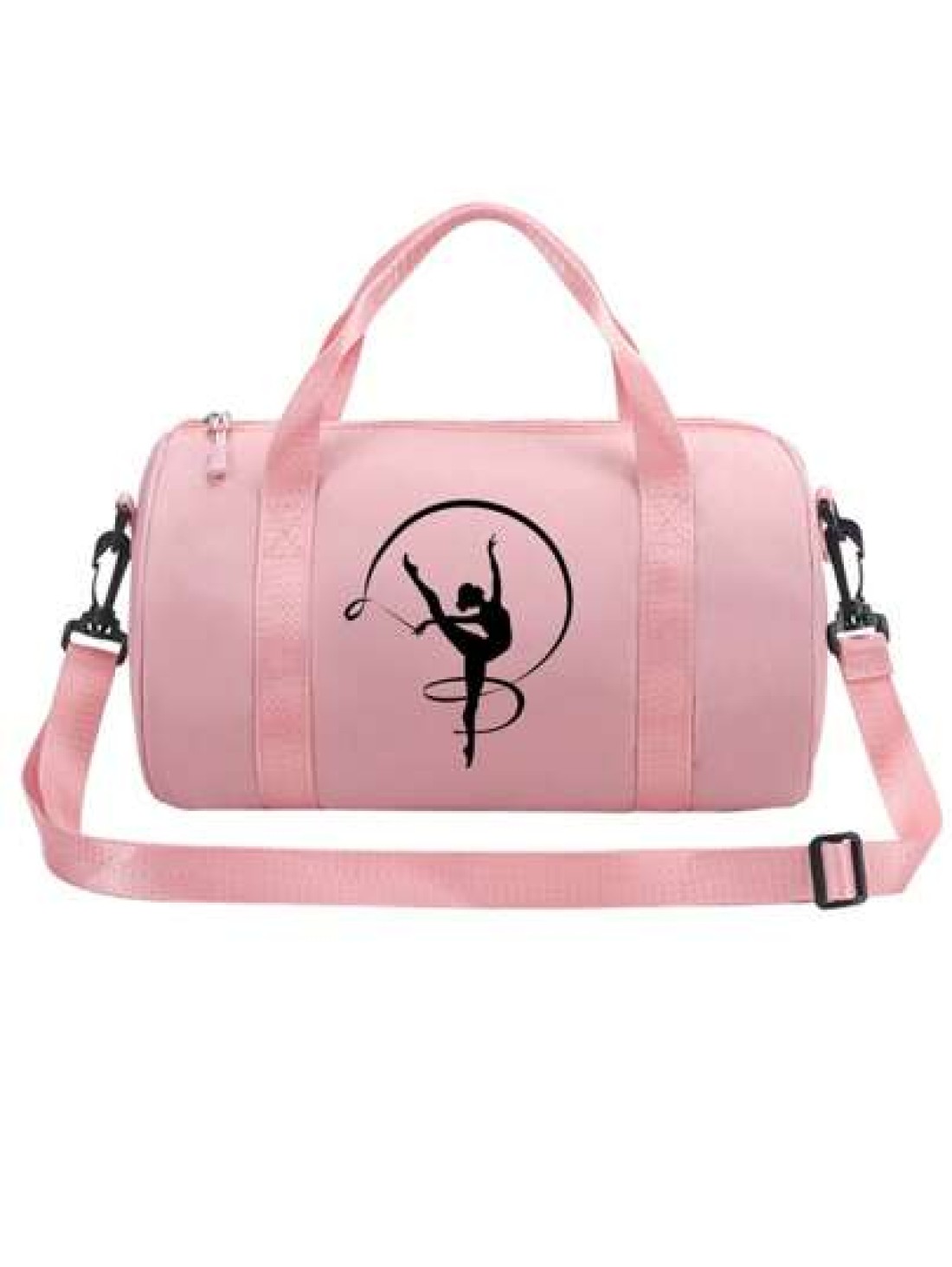 Pink Lightweight Nylon Dance Bag Avant Garde Style Handbag Adjustable Shoulder Strap Foldable With Zipper And Polyester Lining Suitable For Ballet Dancers And Daily Use Casual Fashion Tote