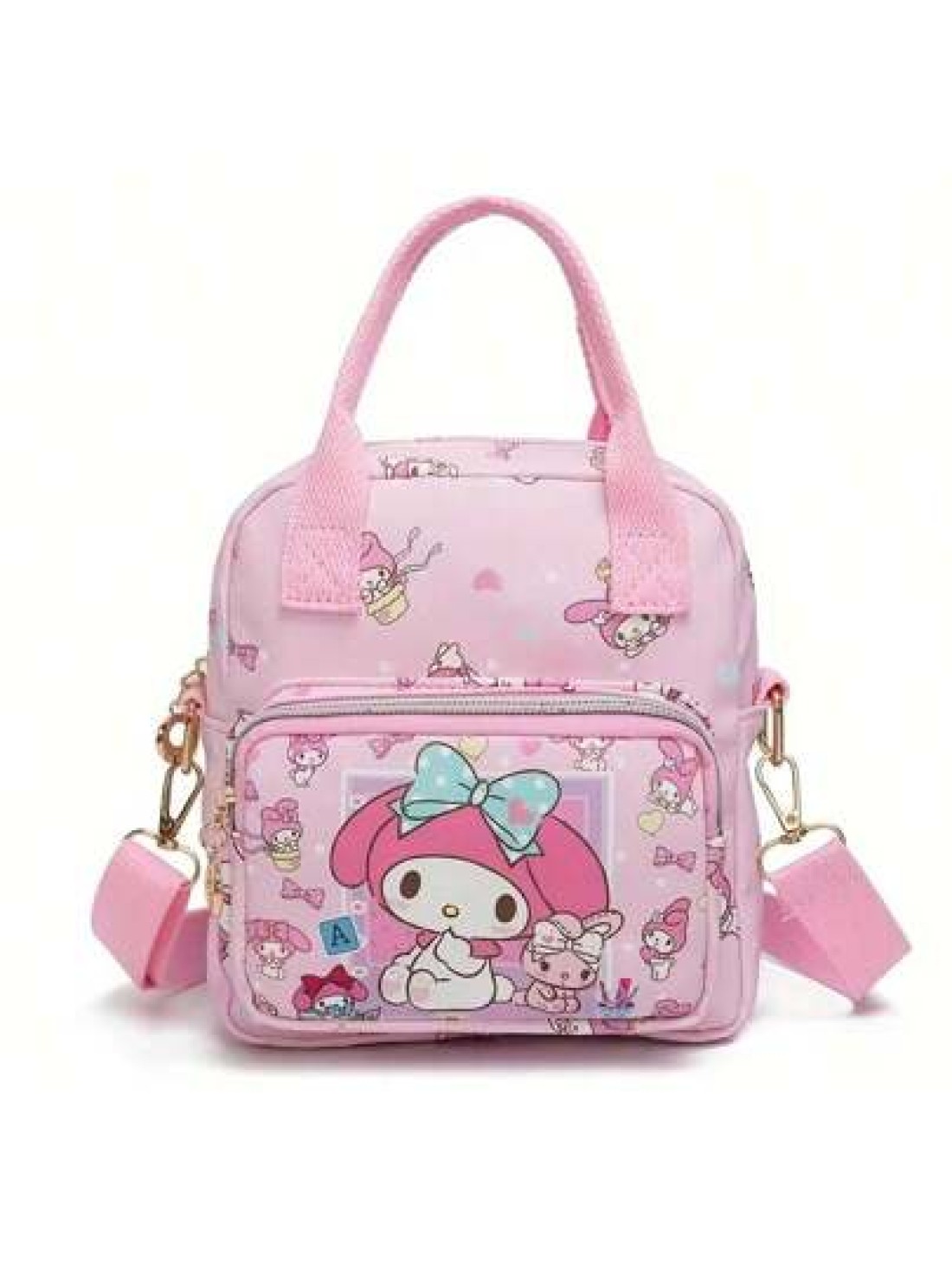 Sanrio حقيبة كبيرة السعة مع رسوم كرتونية جميلة لساريو ومنها هيلو كيتي ، متعددة الاستخدامات للخارج، تحمل باليد أو