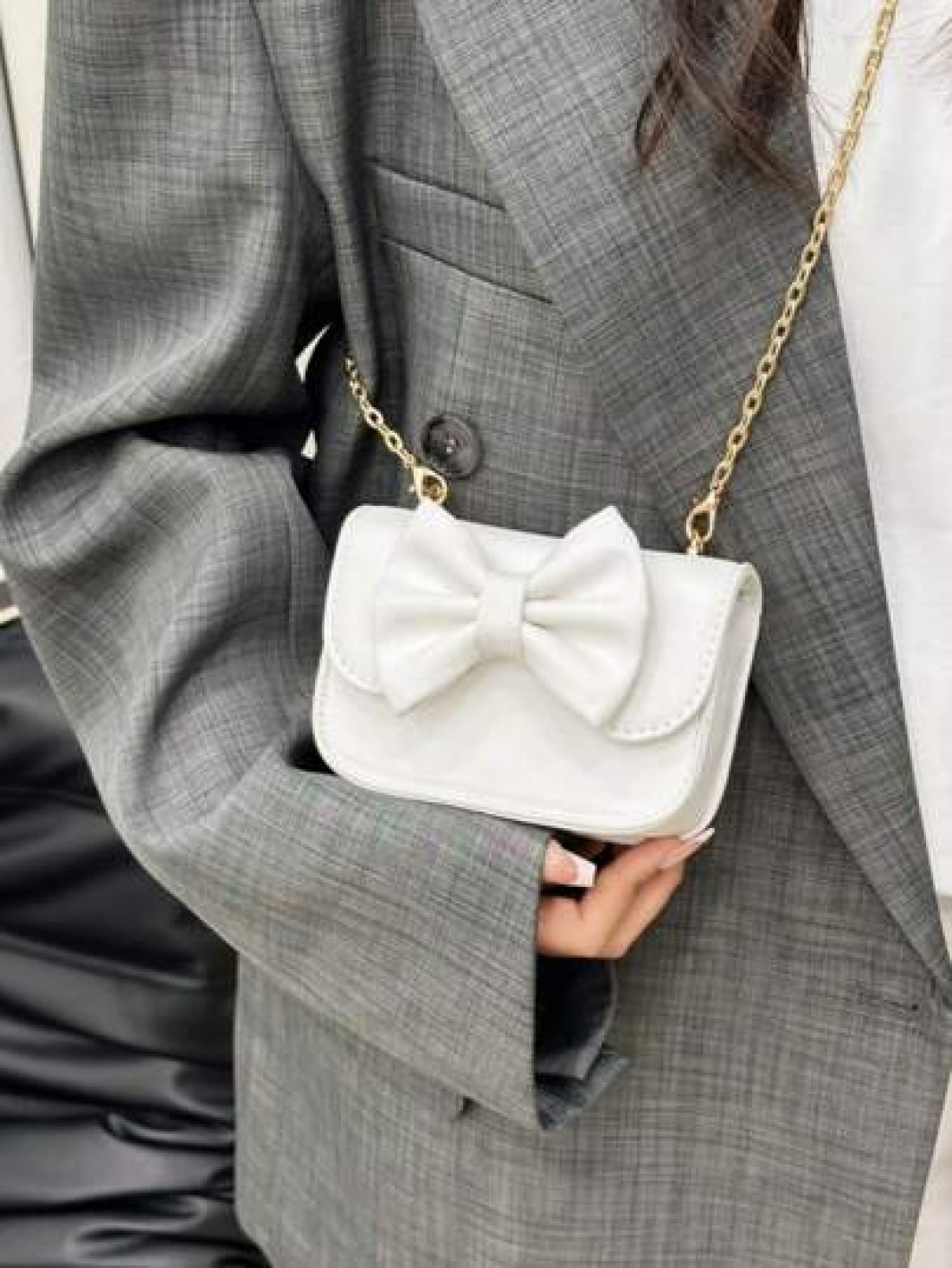 Niche Design Bow Girl New Style Cute Chic Simple Shoulder Crossbody Bag