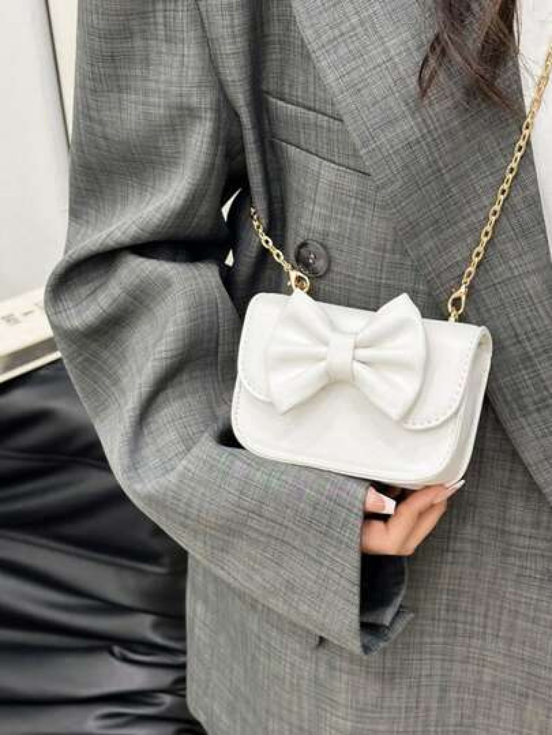 Unique Design Bow Girl Cute Stylish Minimalist Shoulder Diagonal Crossbody Bag