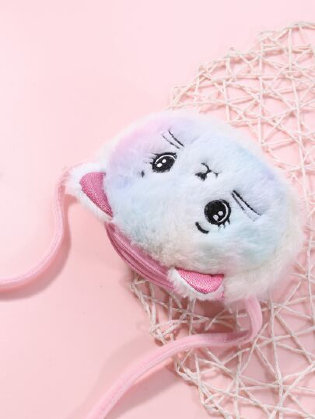Plush Cat Sling Bag Tie Dye Placement Random
