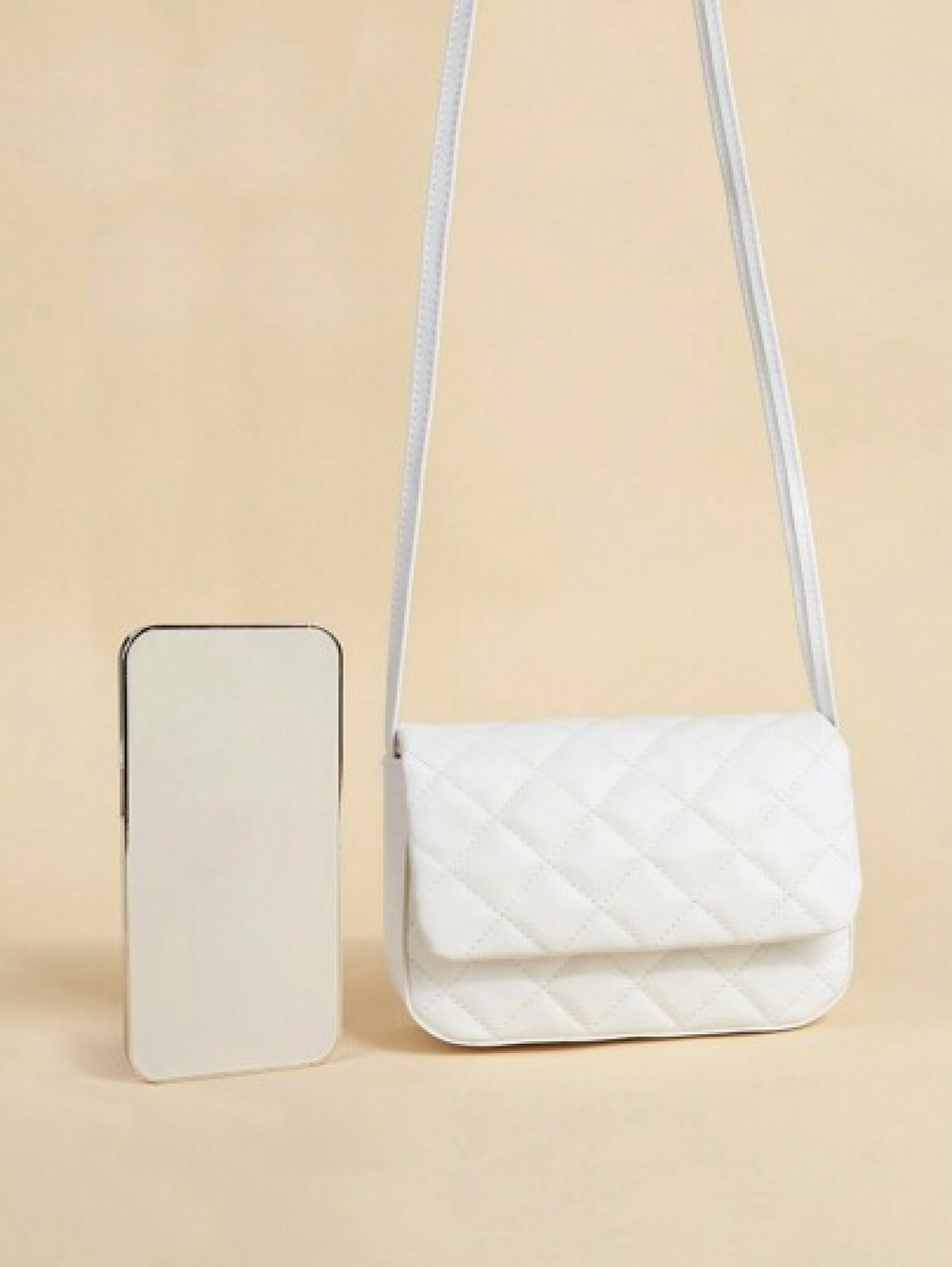 1pc Rhombic Quilted Square Simple Flap Shoulder Messenger Bag Suitable For Daily Party Travel Birthday Gift