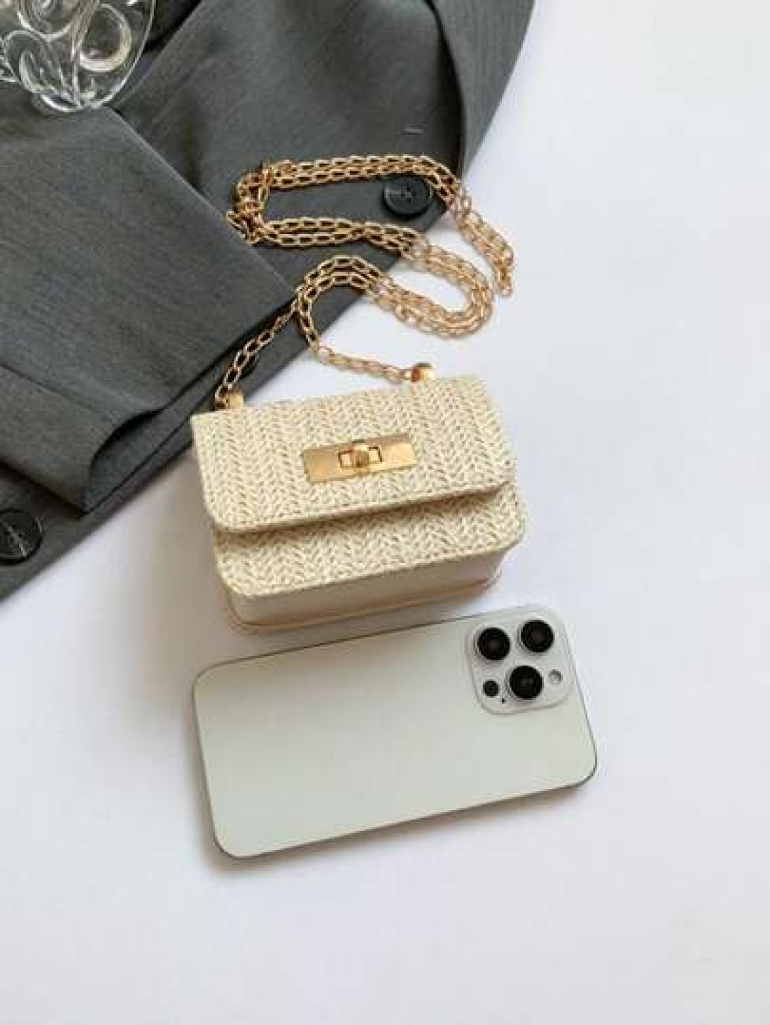 Stylish Woven Fashion Minimalist Small Square Shoulder Crossbody Bag For Girls Casual