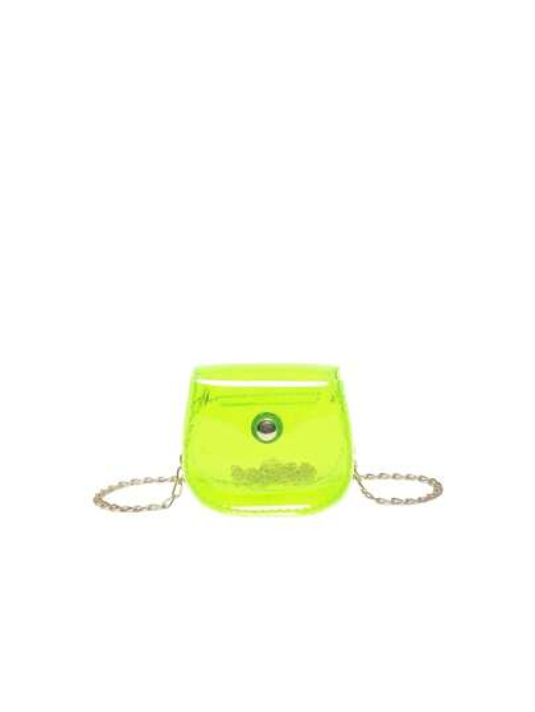 1pc Candy Colored PVC Mini Chain Crossbody Bag For Girls Suitable For Daily Use