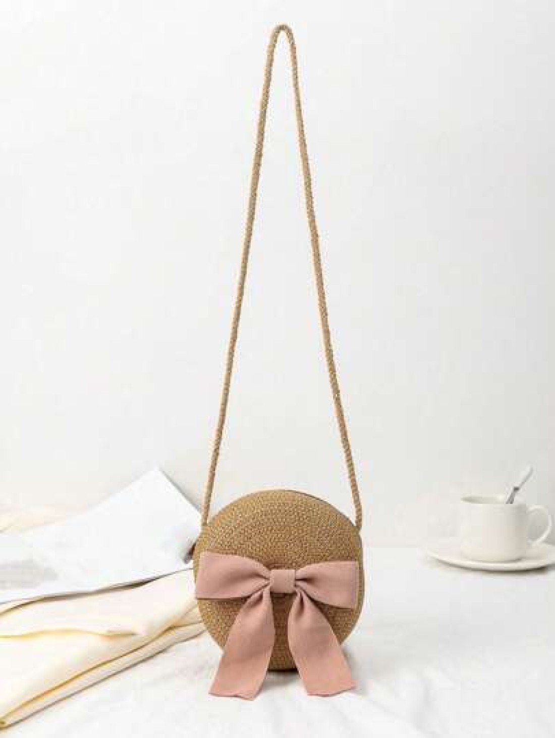Children s Woven Straw Crossbody Bag For Beach