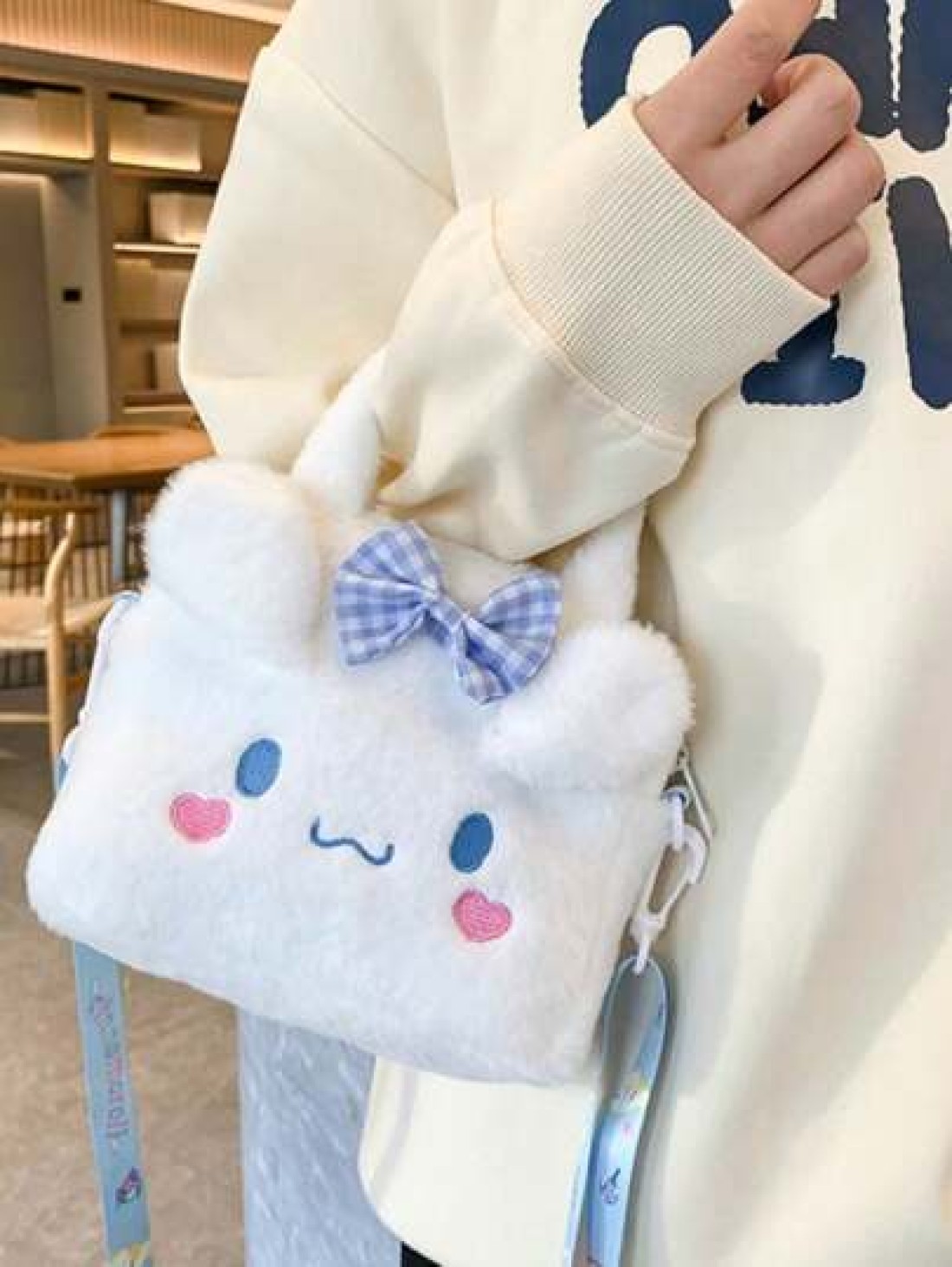 Sanrio حقيبة يد جميلة قطعة واحدة، حقيبة كتف كرتونية كارتون أنيمي ناعمة لسانتا كيتي وميلودي كهدايا عيد الميلاد وا