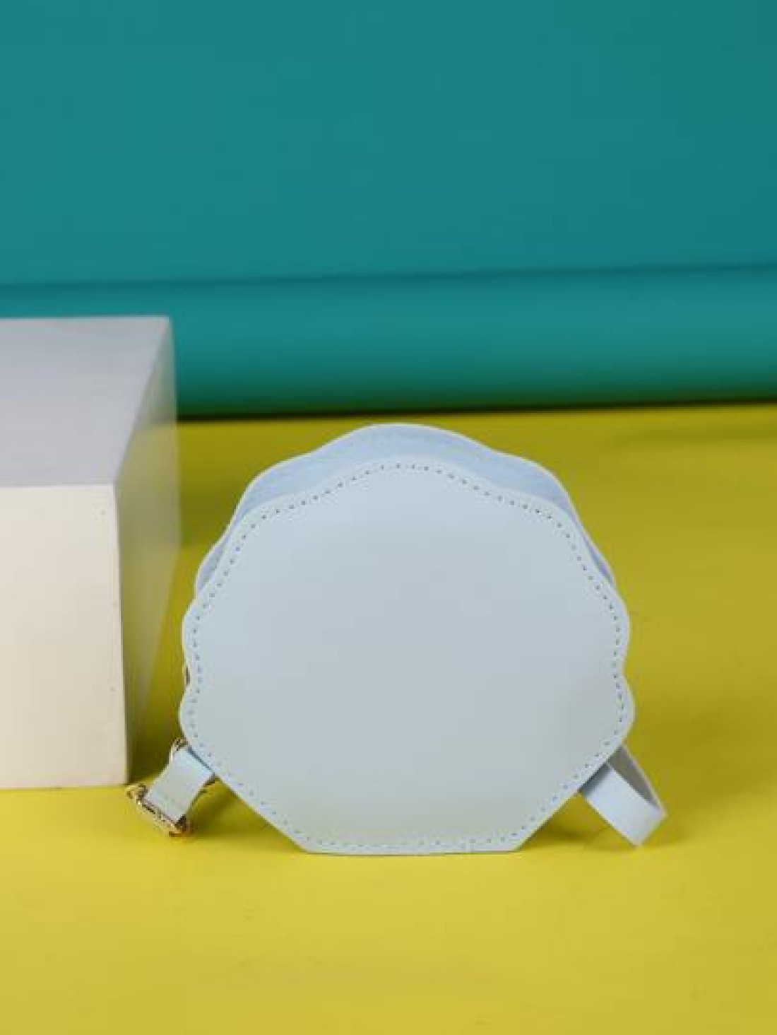 Girls Faux Pearl Bow Decor Dome Bag Mini Blue