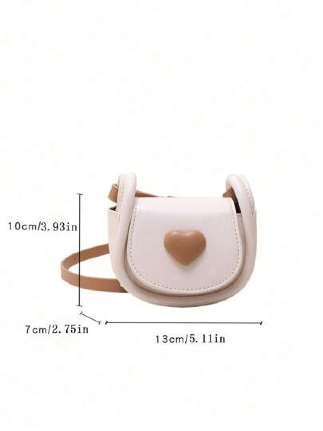 Mini Fashion Diagonal Crossbody Bag Minimalist Heart Shaped Saddle Bag
