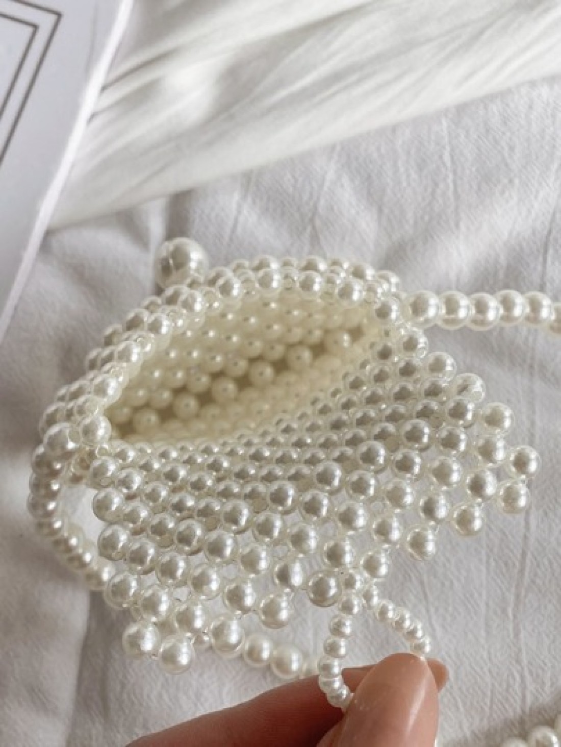 1 Piece Girls Children Pearl Accessories Beaded Flap Closure Cute Princess Fashion Mini Children s Shoulder Bag Suitable For Spring And Summer Matching Clothes Or Daily Use
