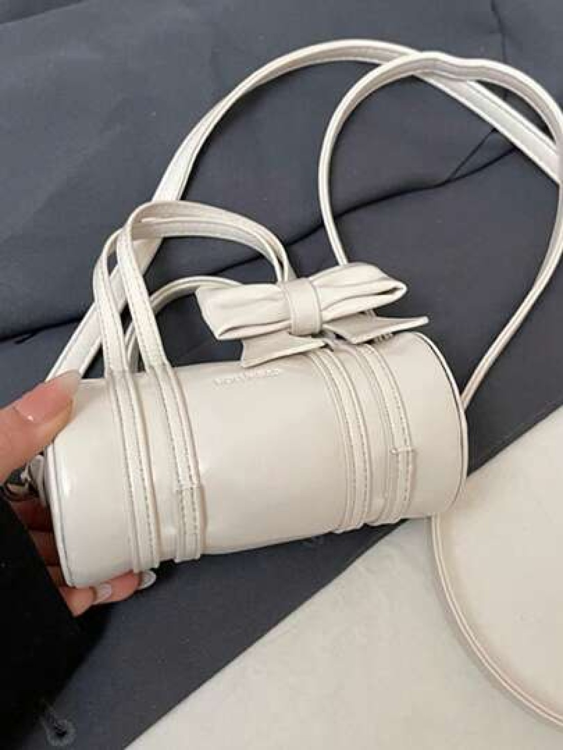 Fashion Bow Mini Handbag Solid Color Cute Small Crossbody Bag Lipstick Pouch