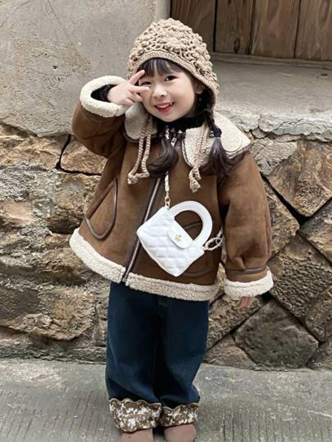 Cute Square Shaped Shoulder Bag For Baby Girls PU Leather Fashion Mini Crossbody Bag Versatile