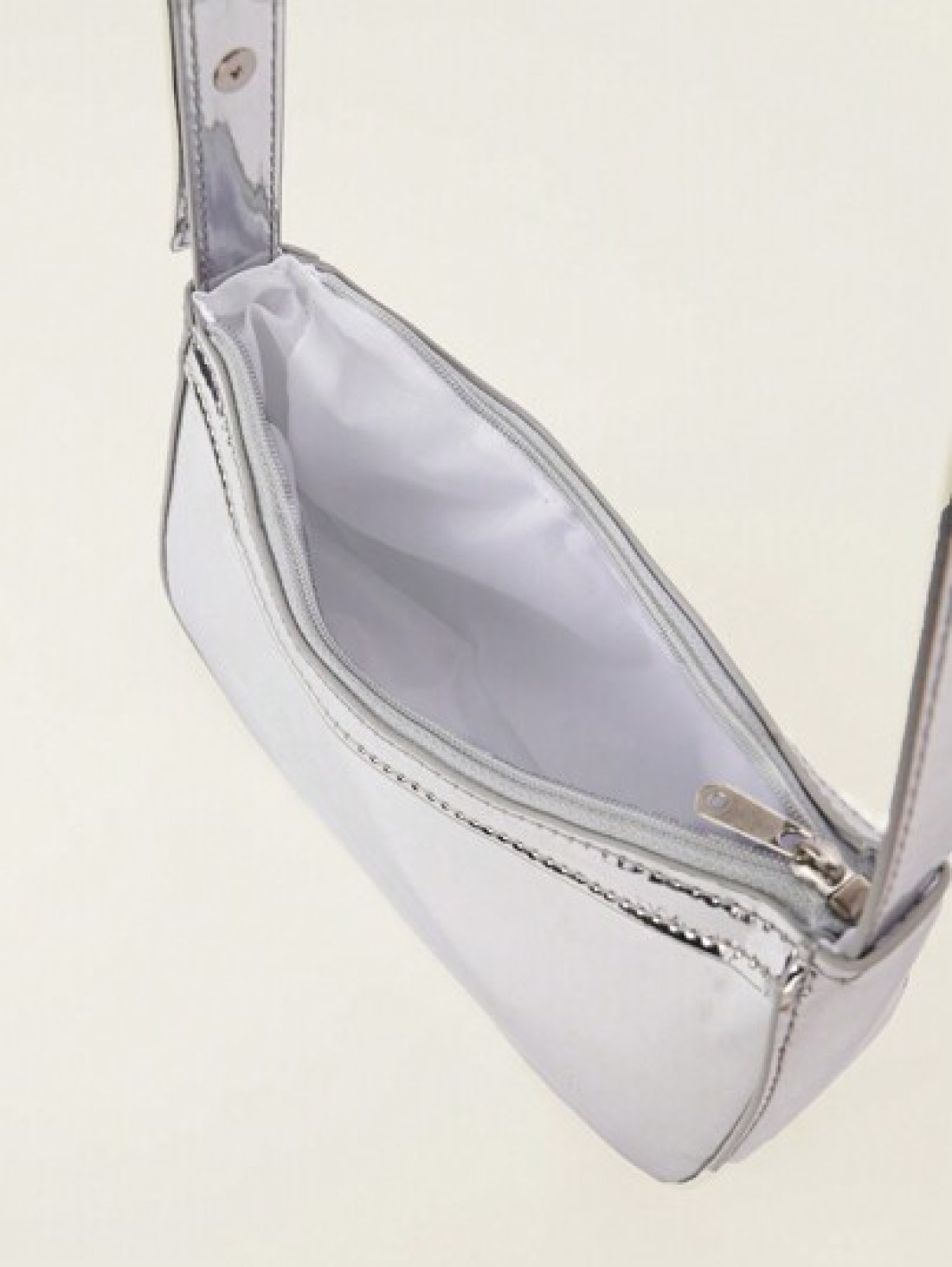 1pc Mirror Silver Handbag Patent Leather Reflective Clutch Shoulder Bag