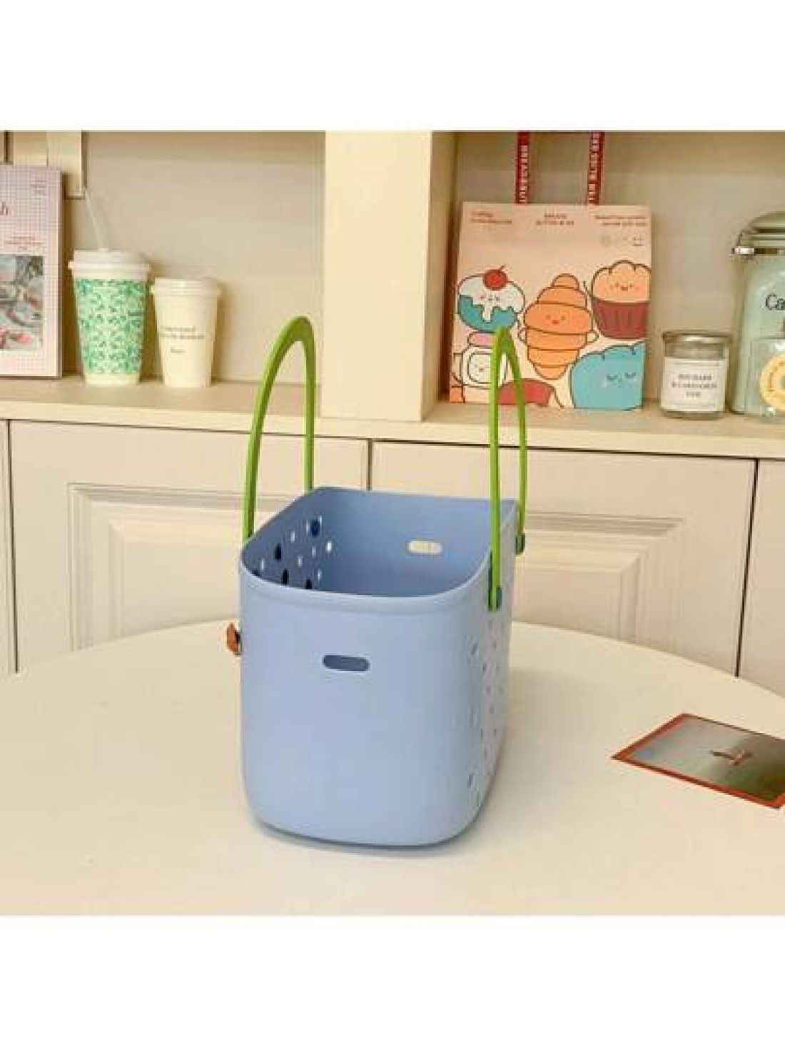1pc New Fashion Silicone Perforated Tote Bag Casual Shopping Basket Handbag