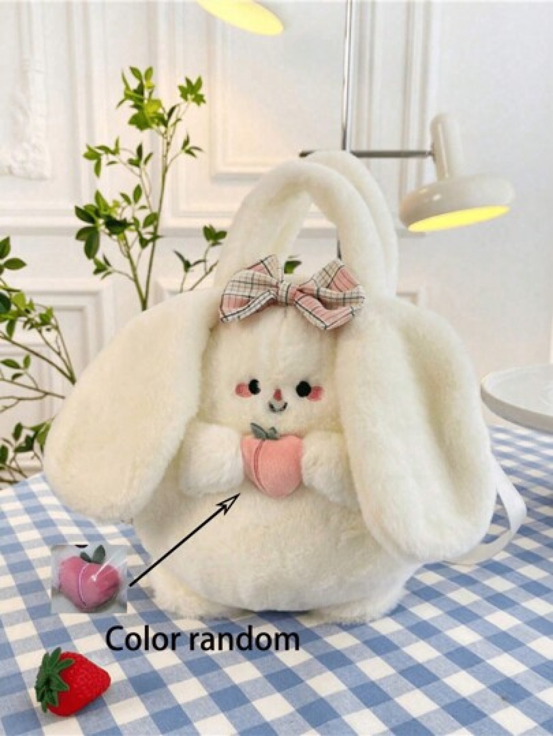 Cute Fruit Doll Tote Bag Cartoon Crossbody Bag Cartoon Cute Tote Bag Fluffy Faux Fur Shoulder Purse Small Shoulder Bag Crossbody Bag