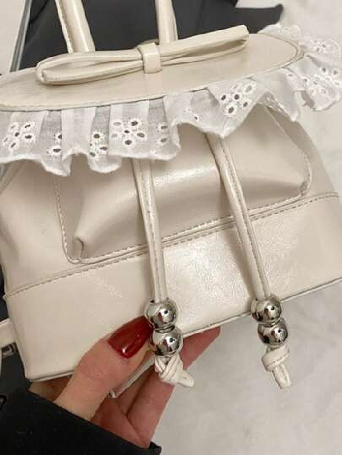 1pc New Fashionable Dual Tone Floral Trim Handbag Waterproof Light Weight Suitable For Commute And Outdoor Use