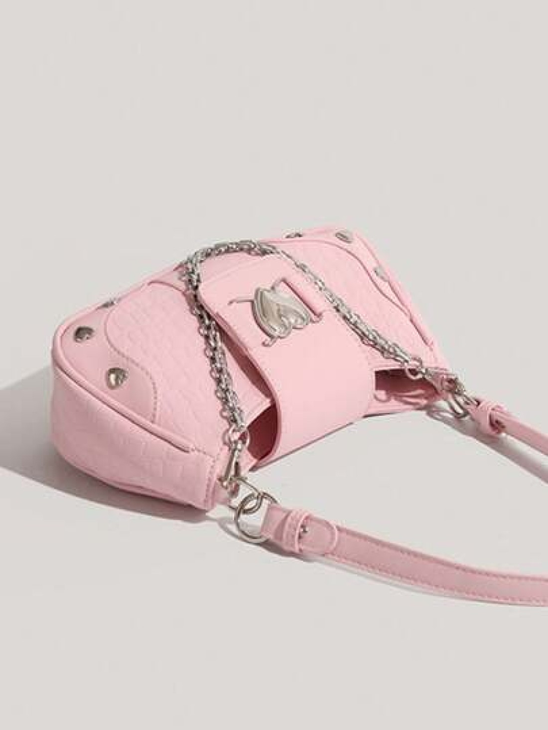 Fashion Y2k Style Women Shoulder Bag With Three Straps Water Resistant Handheld Or Cross Body PU Leather Bag Casual Love Shaped Bag For Various Occasions Including Females Girls Students Young Profess