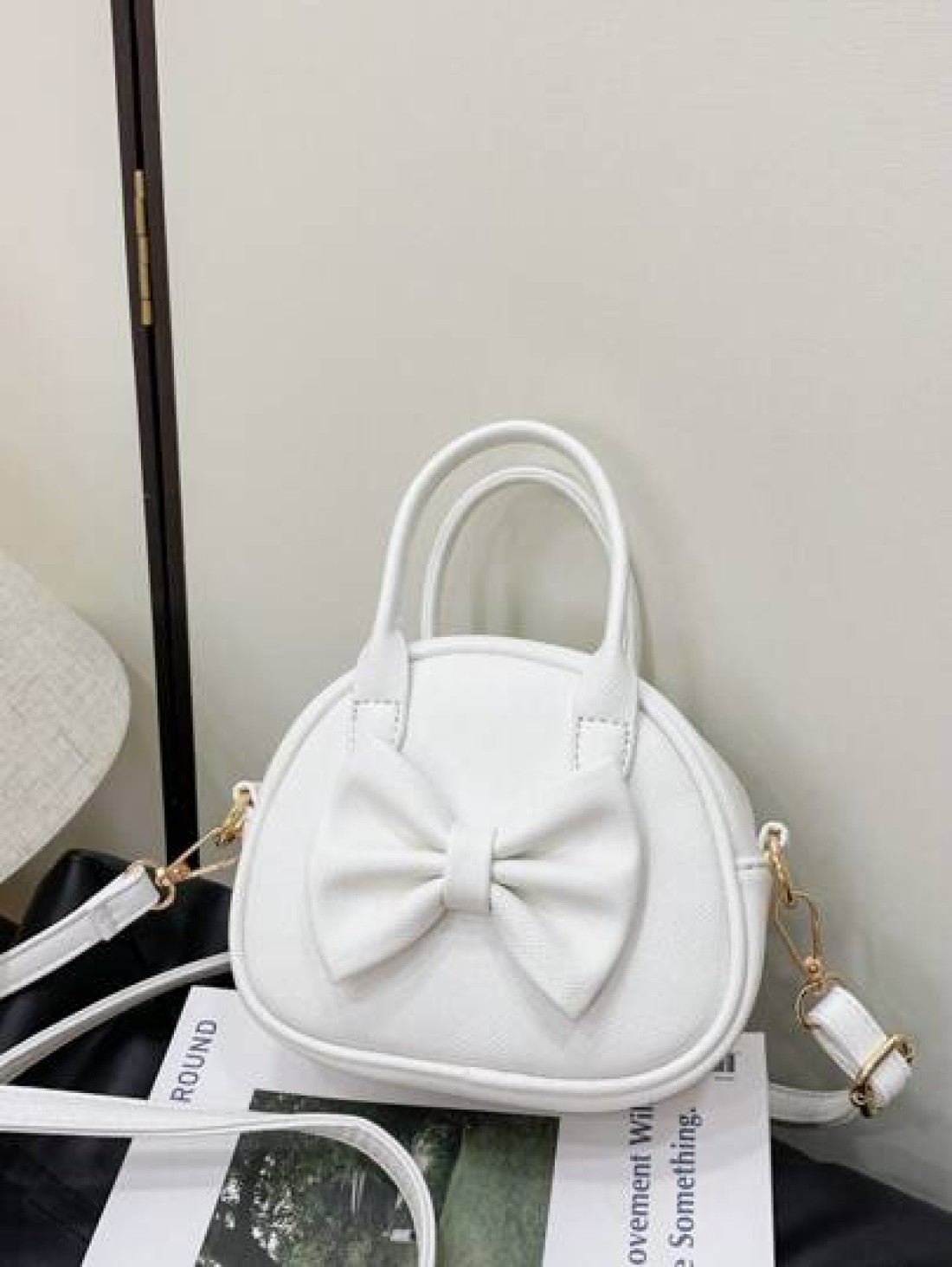 1pc Pu Zipper Fashion Sweet Bow Princess Style Candy Color Handbag Korean French Exquisite Aesthetic Niche Design Adjustable Shoulder Strap Shoulder Messenger Bag Versatile Casual Highly Attractive Ba
