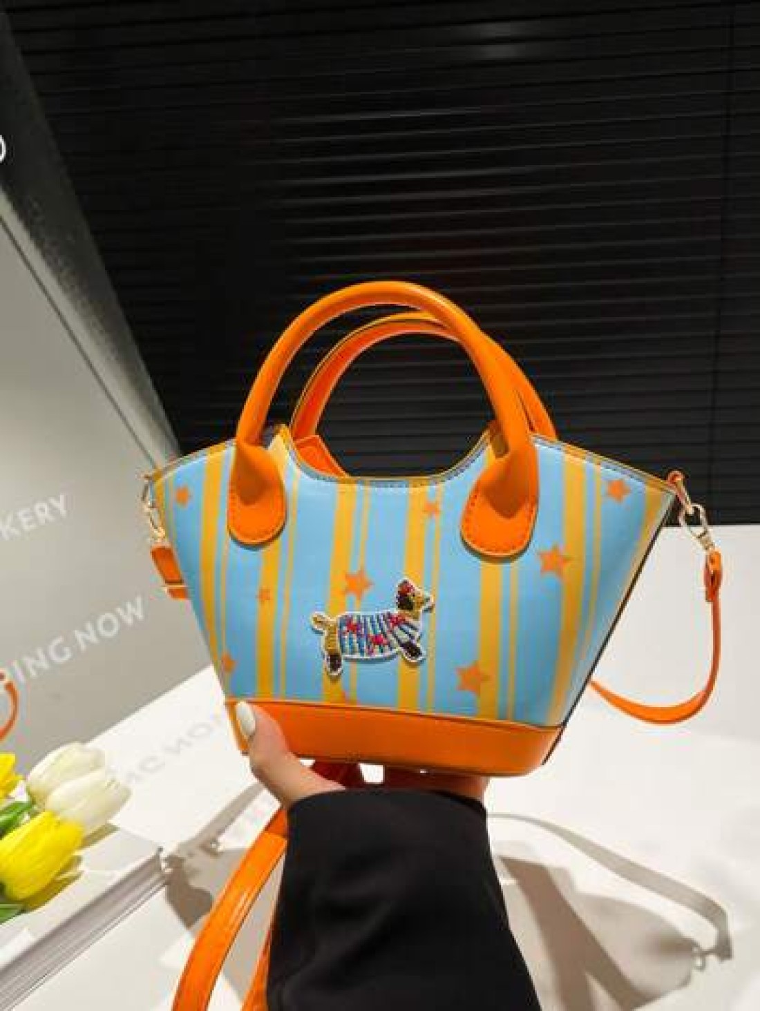 1pc Handbag Pu Open Design New Summer Style Cute Style Can Be Carried Cross Body Sufficient Capacity Versatile Comfortable Touch Highlight Personalized Can Hold Sun Umbrellas Wallets And Other Daily N