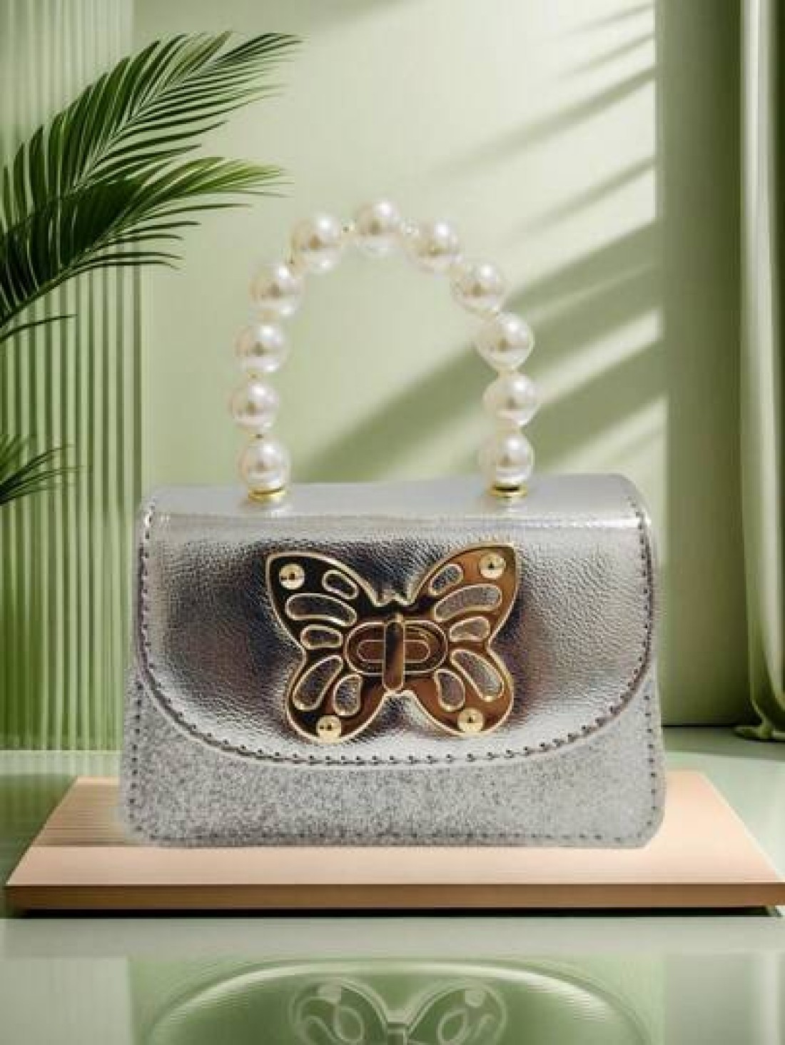 Children s Fashion New Butterfly Pearl Handbag Holiday Gift PU Leather Butterfly Lock Stylish Pouch Princess Mini Wallet Purse For Girls
