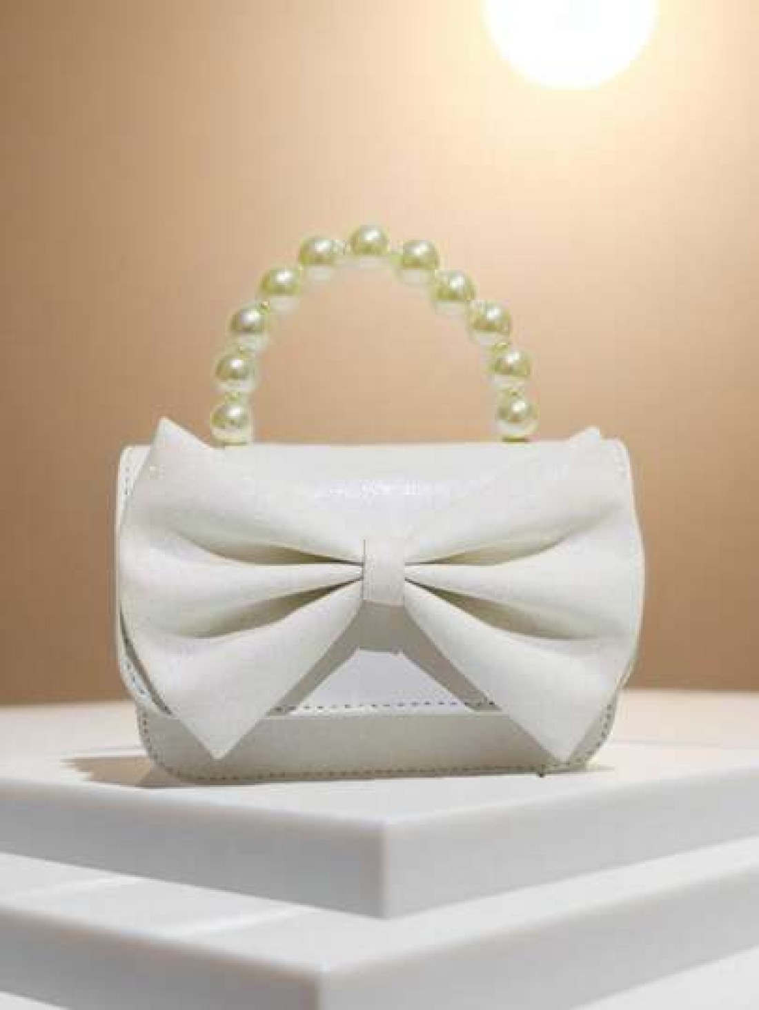 Kids Pearl Handbag Holiday Gift PU Leather Butterfly Decor Fashion Princess Coin Purse Mini Bag For Little Girls