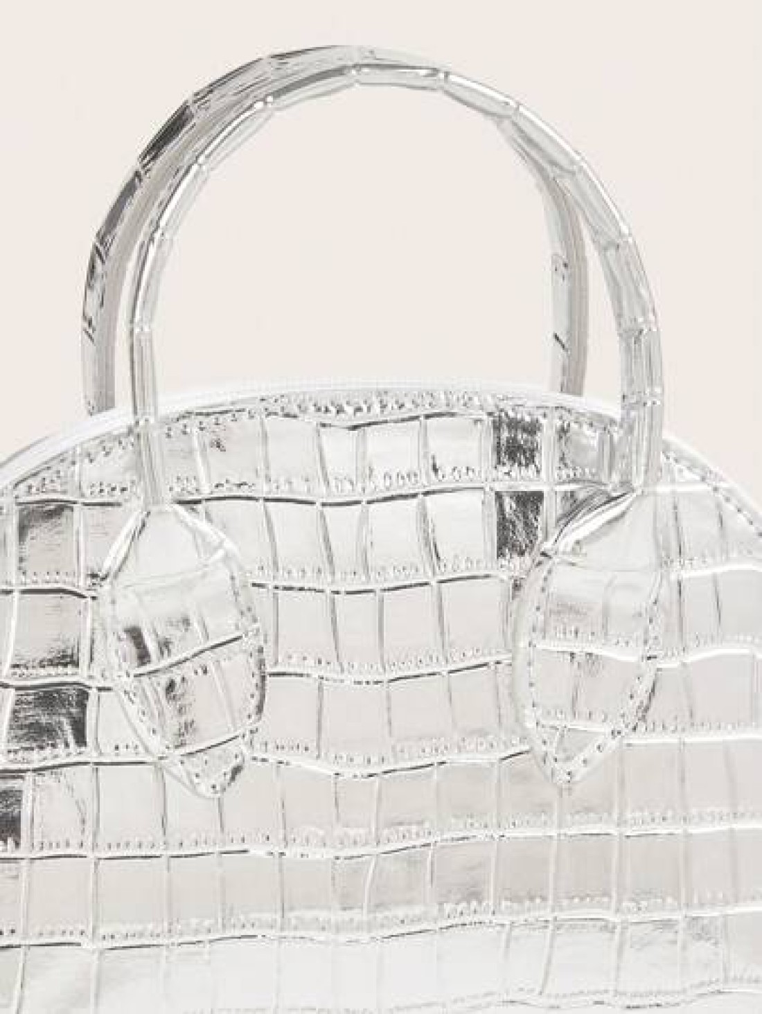 1pc Girls Crocodile Grain PU Shell Handbag Minimalist Chain Shoulder Crossbody Bag