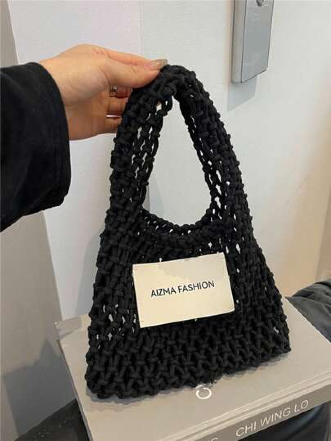 1pc Mini Handbag Nylon Open Closure Summer Hollow Woven Girl S Bag Handbag Seaside Small Mobile Phone Bag Comfortable Suitable For Daily Outings Travel Is A Perfect Gift For Girls