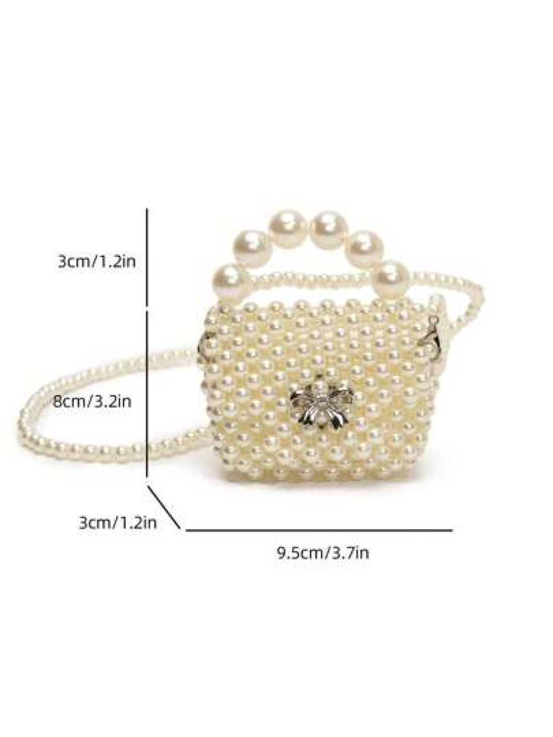 Versatile Mini Retro Girl Crochet Faux Pearl Beaded Bag