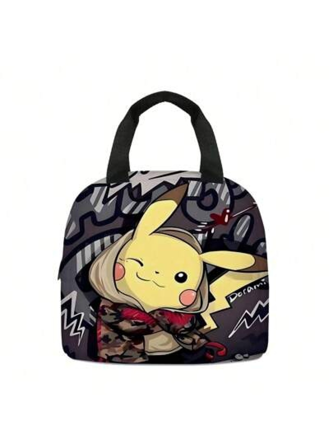 pokemon 3D Printed Pet Cartoon Large Capacity Portable Lunch Bag With Work Insulation Belt And Children s Meal Bag