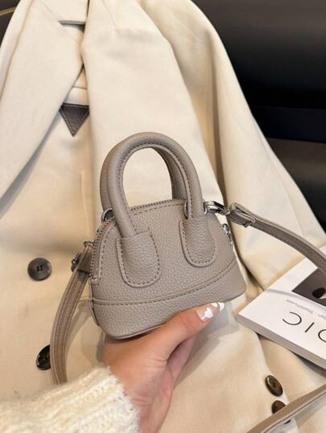 1pc Ins Fashion Girl s Bag 2025 New Cute Candy Color Mini Shell Bag Litchi Pattern Pu Messenger Bag Suitable For Daily Use