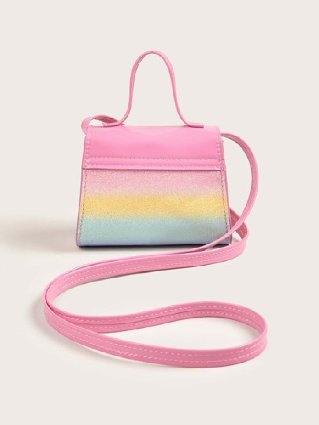 1pc Girls Cute Bowknot Mini Crossbody Bag In Holographic Plaid Print Coin Purse