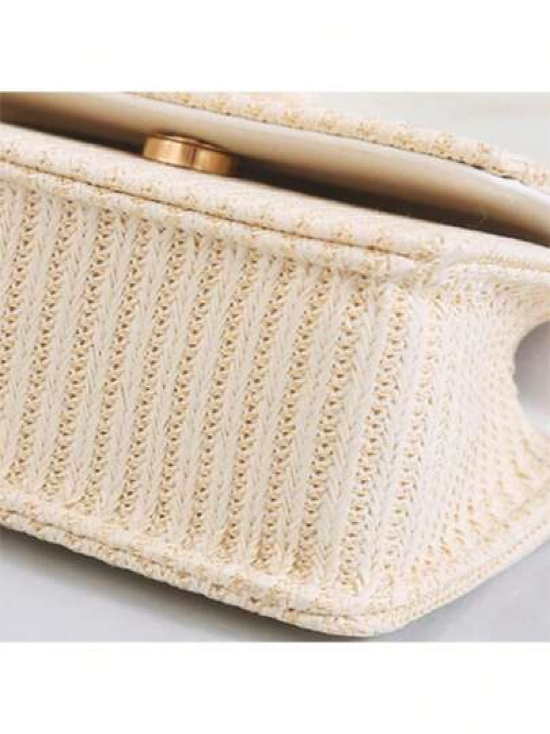 Straw Crossbody Bag Portable Faux Pearl Beaded Lace Bow Decor Handbag Ideal Gift Choice