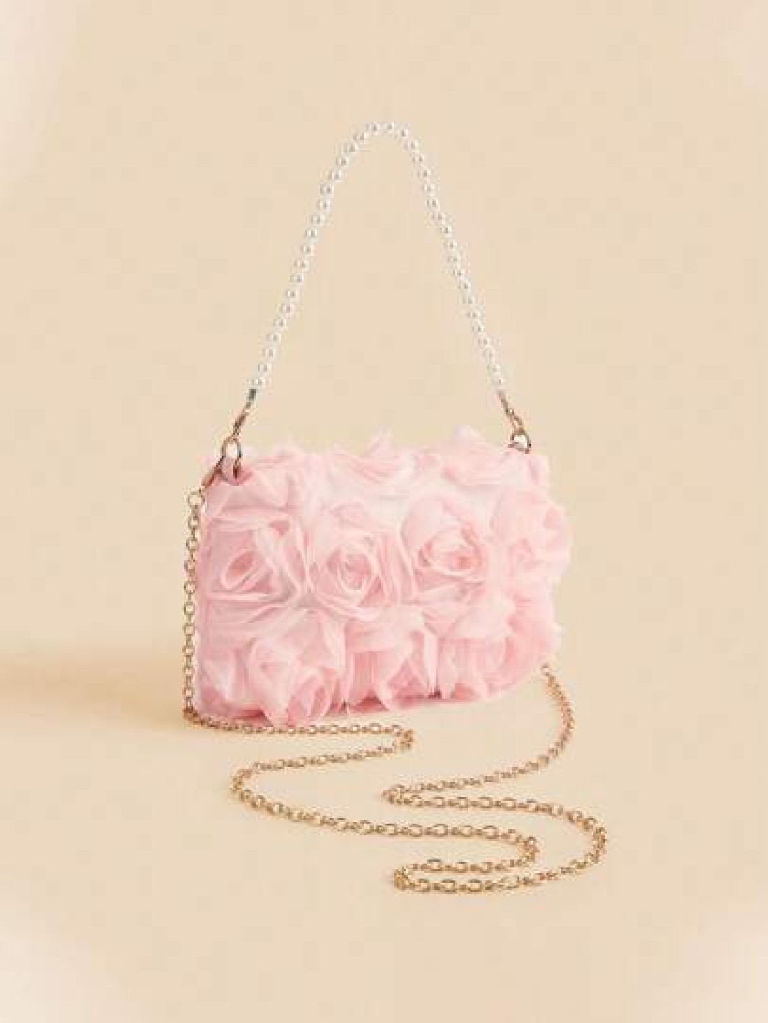 1pc Girls Chiffon Floral Romantic Sweet Crossbody Clutch Bag Versatile For Party And Evening Occasion
