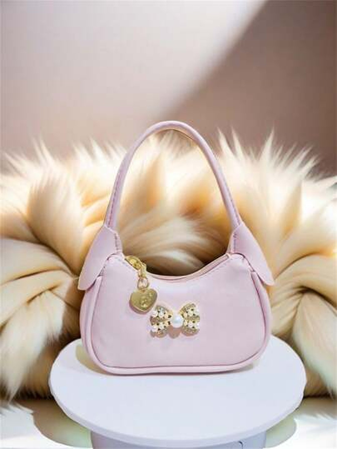 Rhinestone Pearl Bow Decor Girls Handbag New Autumn Winter Fashion Kid s Mini Bag Princess Style Coin Purse Cute Tote Bag Christmas Gift Birthday Present Candy Bag Lipstick Case Accessory Pouch Snack