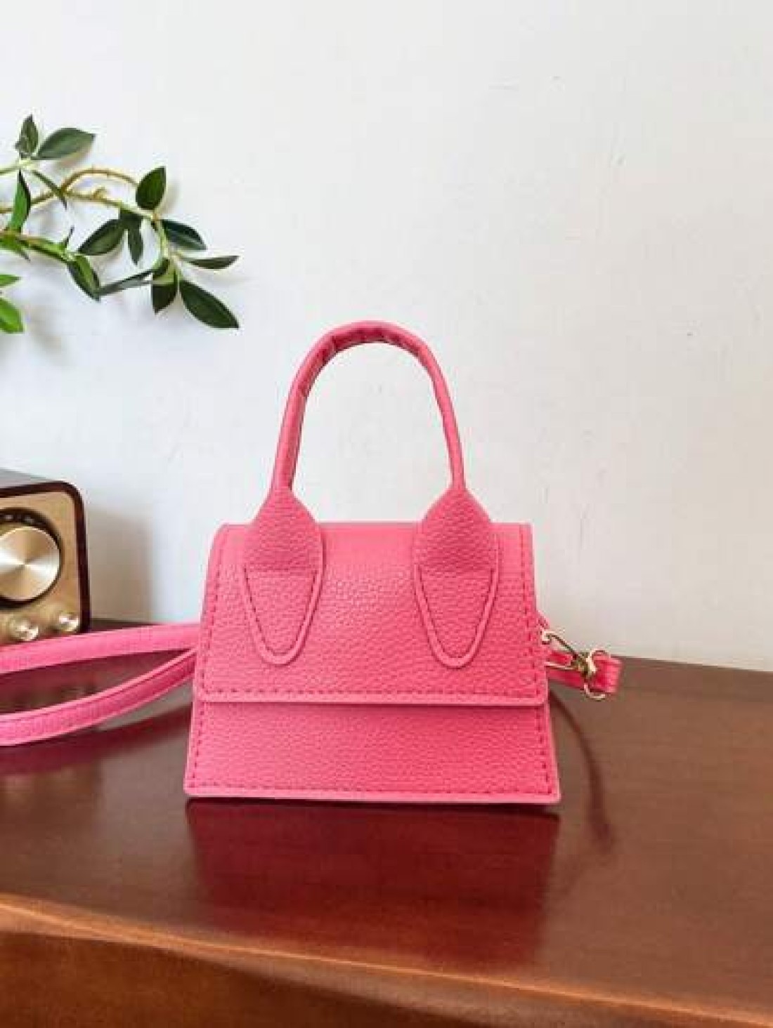 1 Pc New Girls Mini Shoulder Bag Plain Simple Design Pu Material Adjustable And Replaceable Strap Versatile Handheld Or Shoulder Bag Fashionable And Minimalist Style For Outings Shopping Gatherings An