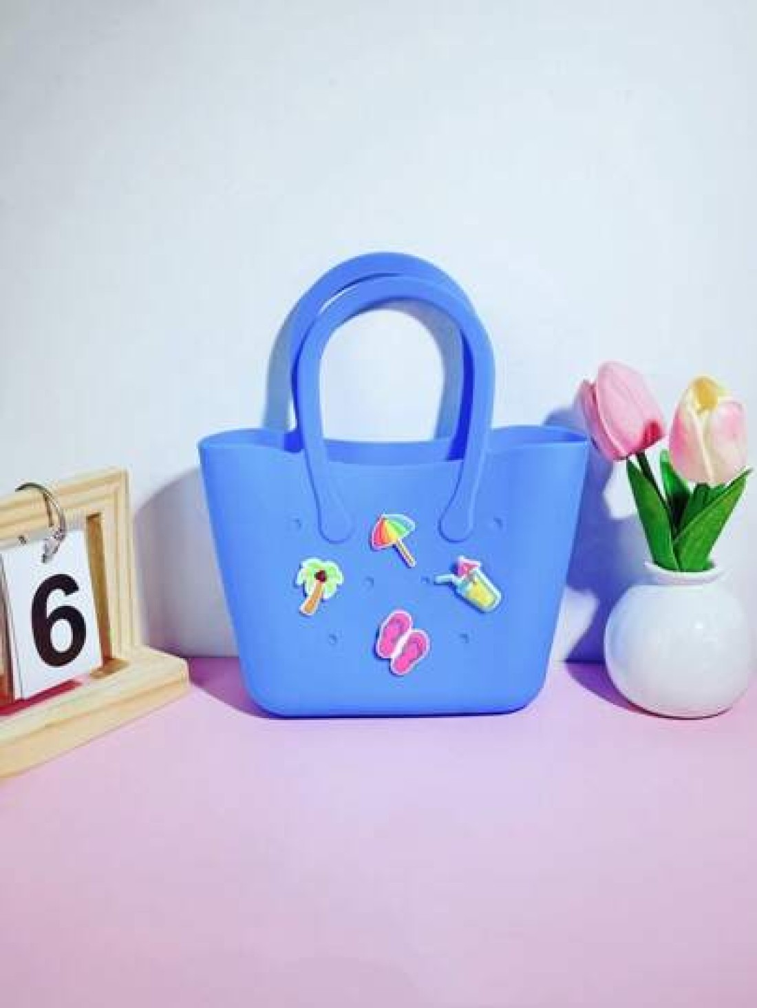 1pc Silicone Hollow Tote Bag For DIY Parent Child Storage Beach Use Suitable For Carrying Phone Messenger Bag Maternity Bag