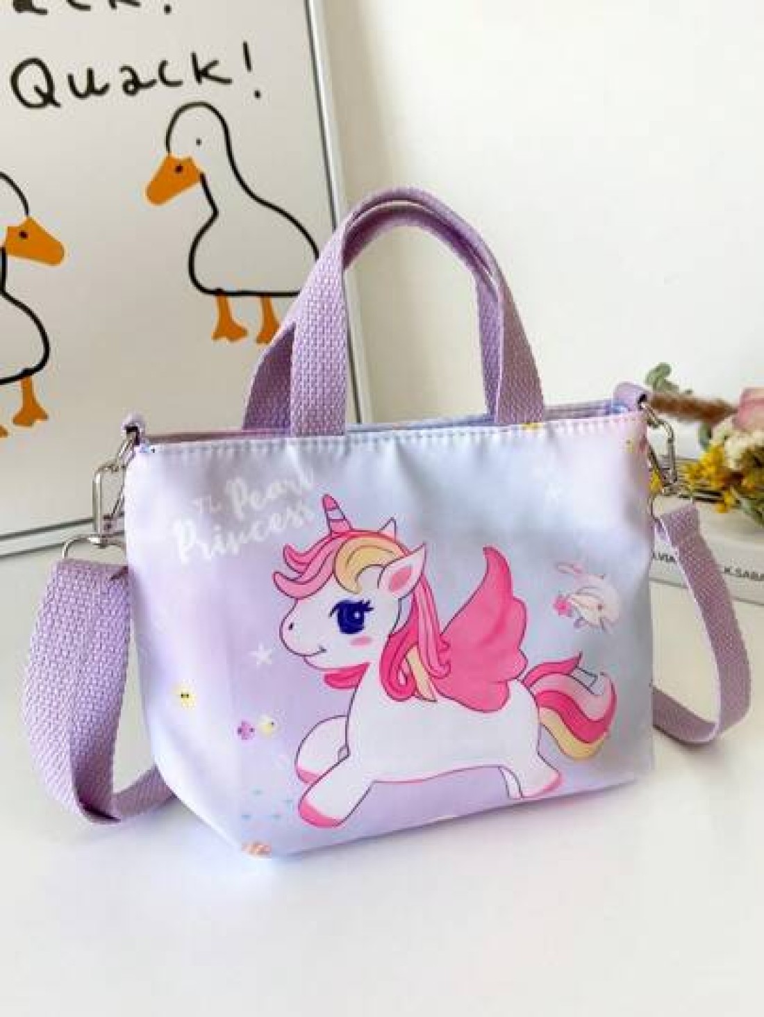 Kids Unicorn Print Cute Crossbody Handbag Suitable For Daily Use