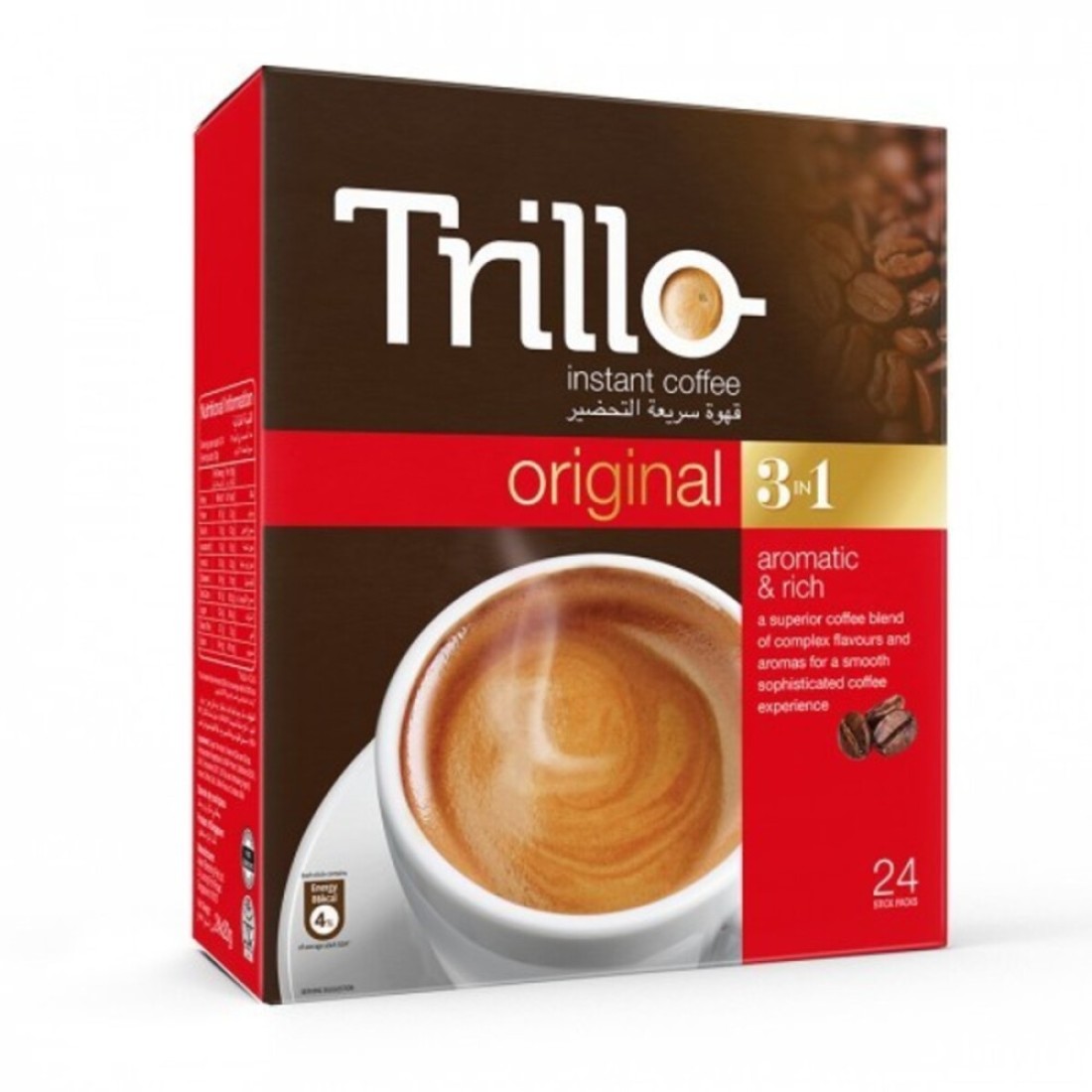 TRILLO 3 IN 1 COFFEE STICKS IN BOX 24x20GM