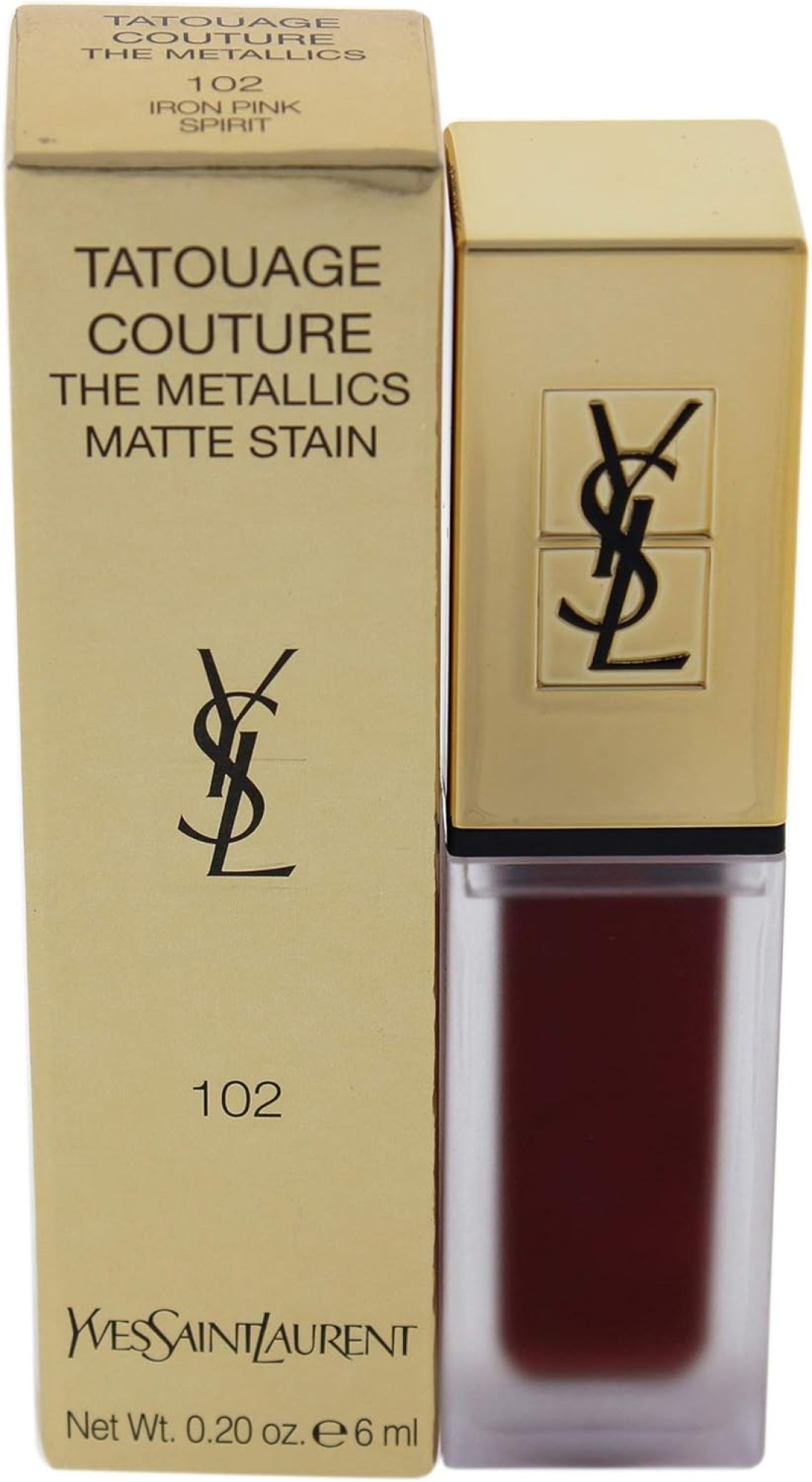 YVES SAINT LAURENT TATOUAGE COUTURE THE METALLICS 102 IRON PINK SPIRIT 6ML