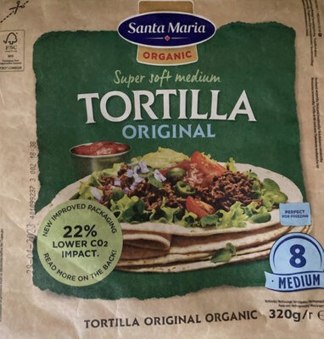 S/M Organic Med Tortilla 320GM