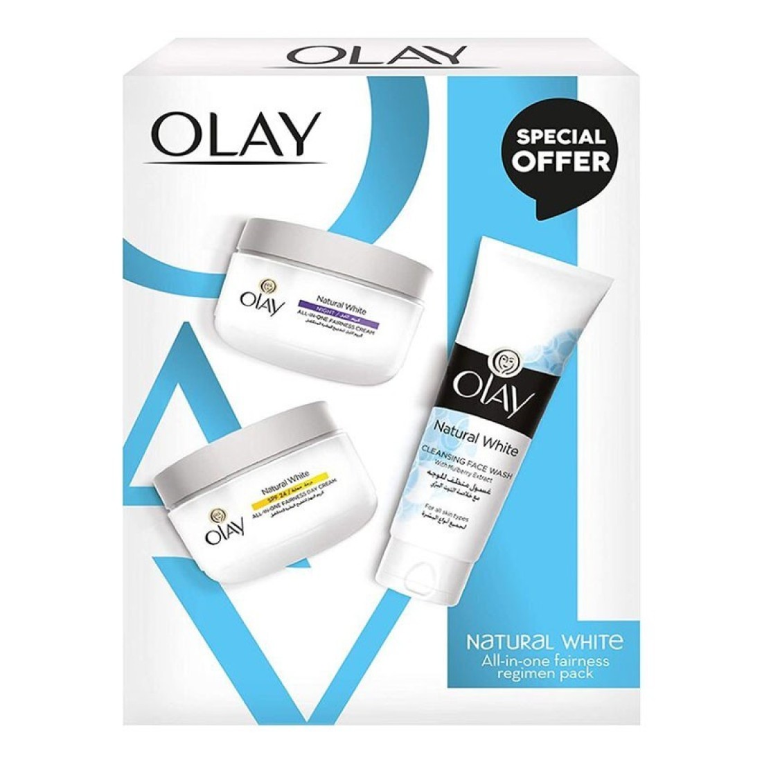 Olay Natural Day+Night Cream 2x50ml+Wash Wash 100ml