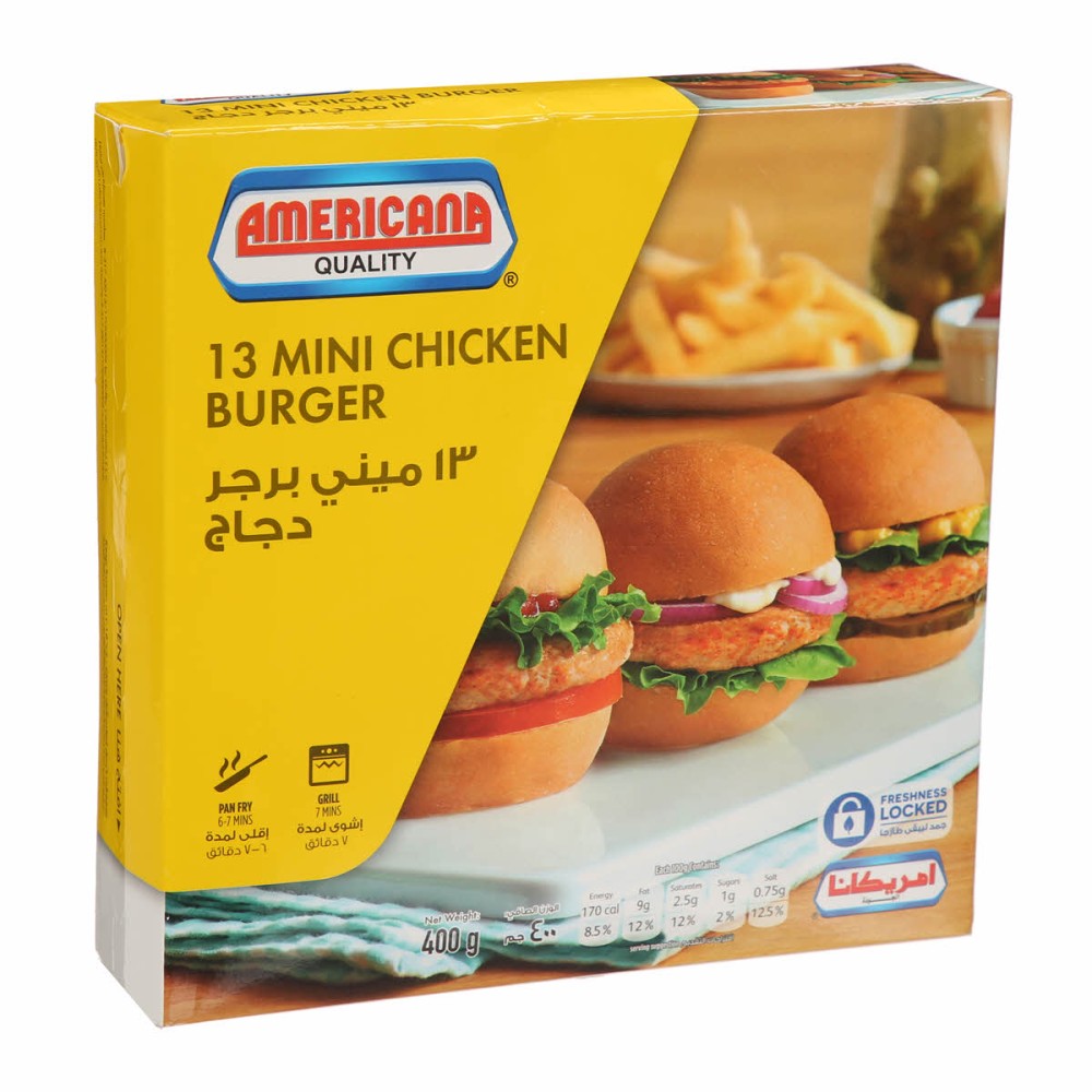 AMERICANA CHICKN MINI BURGERS 400GM