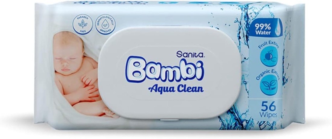 BAMBI WET WIPES P CREAM 64S
